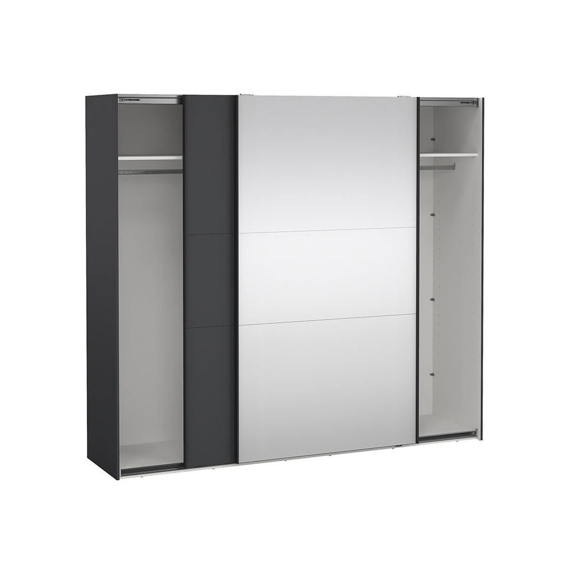 SCHIEBETÜRENSCHRANK, Como, Grau, Holzwerkstoff, 244 x 67 x 221 cm - Grau, Holzwerkstoff (244/221/67cm) - ebuy24
