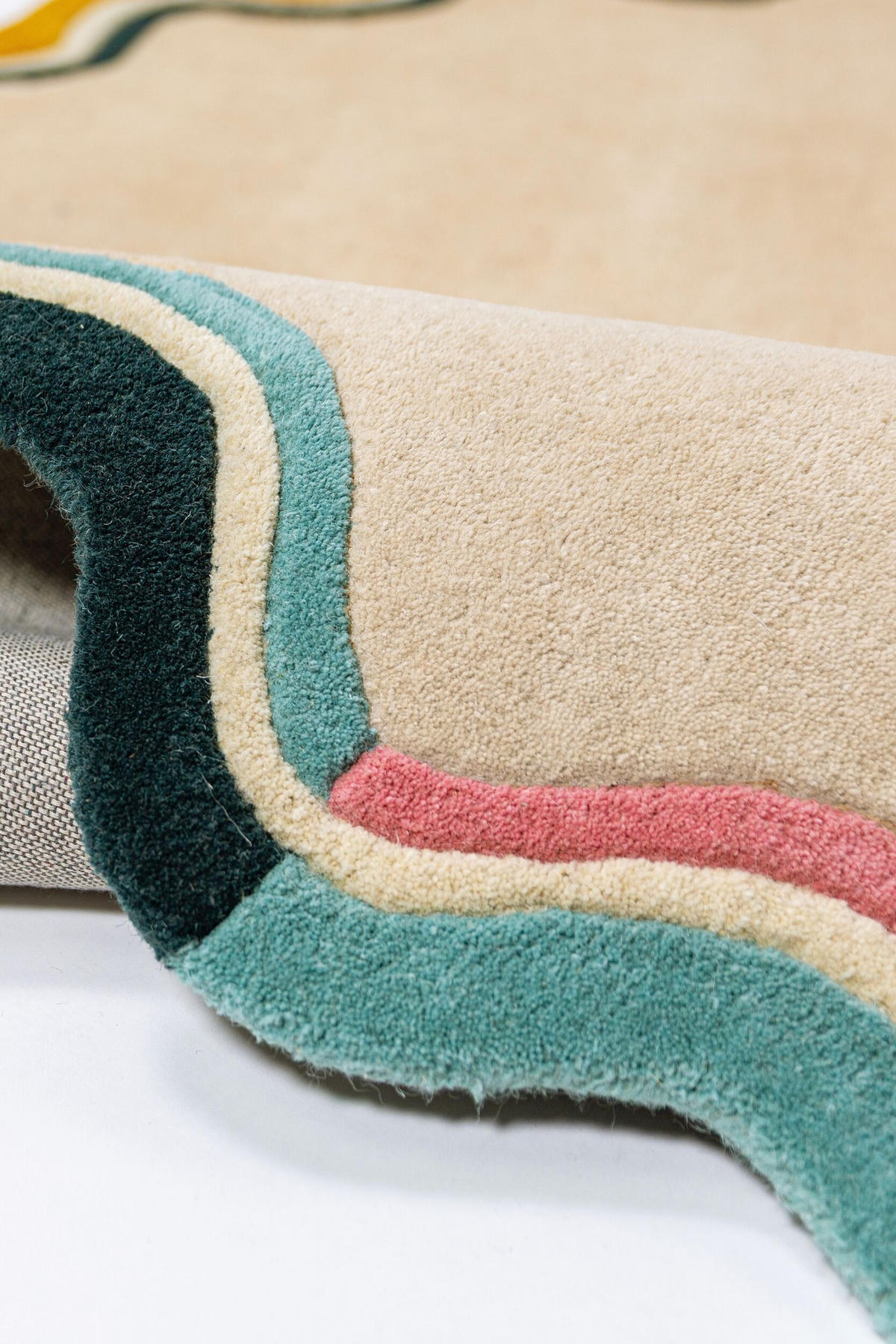 TEPPICH aus Wolle WINCH in Beige, mit Bordüre, Ø 180 cm - Beige, Textil (180/180cm) - KADIMA DESIGN