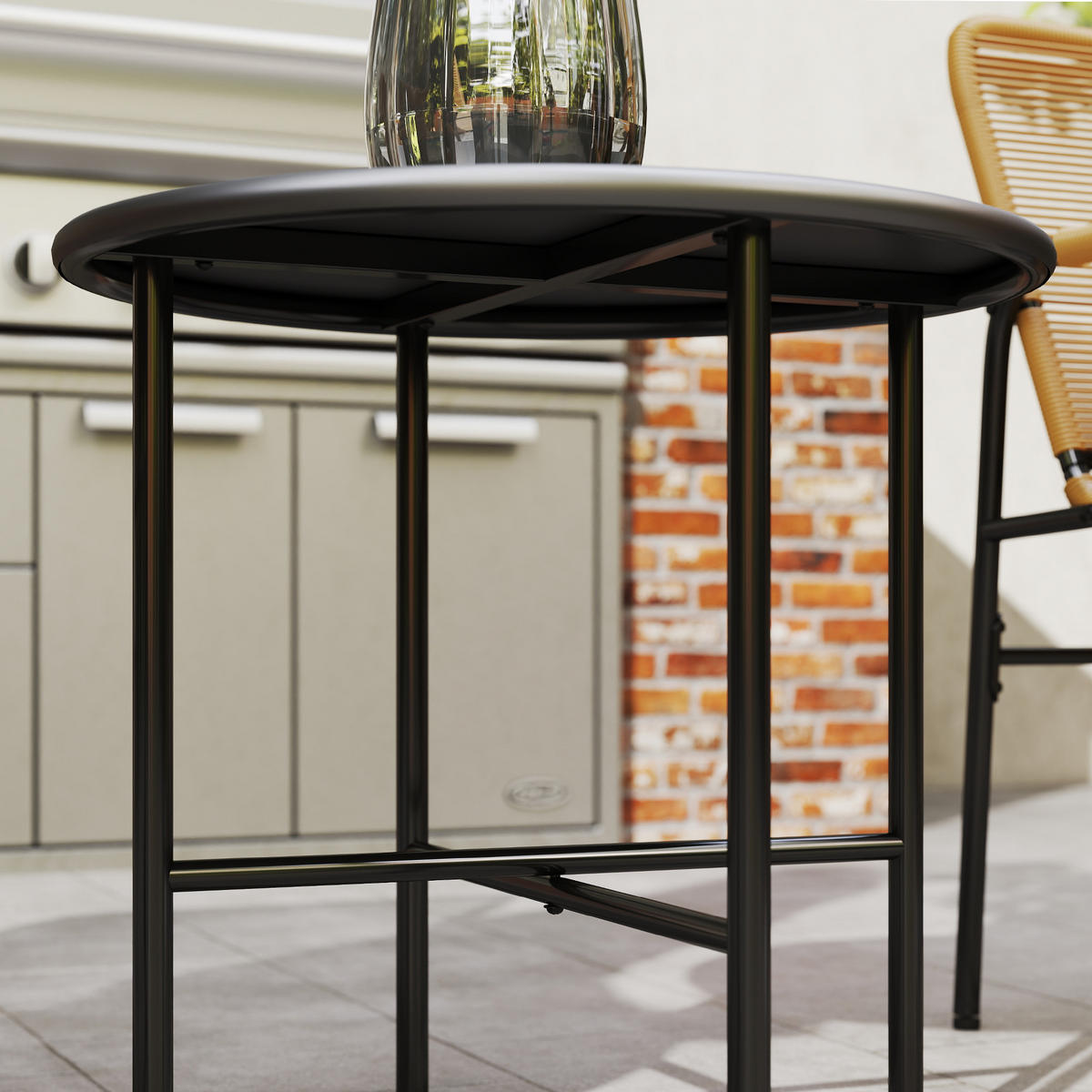 BISTROSET DE-06741 3-teilig mit 2 Sesseln & Couchtisch Gelb - Gelb, Kunststoff/Metall - ComfortXL