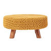 STRICK-HOCKER senfgelb, rund 62/62/30 cm - Currygelb, Textil (62/30/62cm) - Homescapes