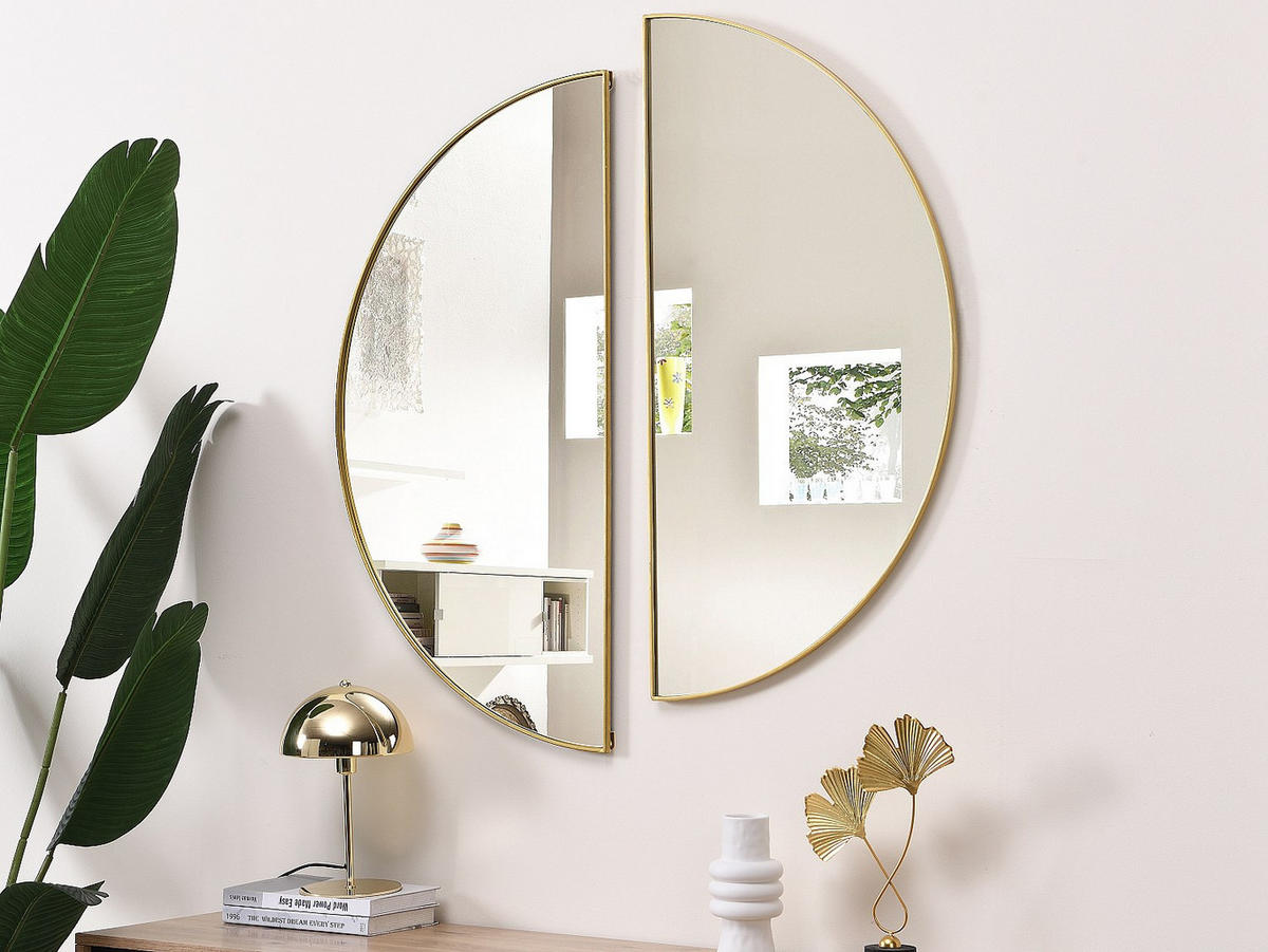 SPIEGEL halbrund Design - 50 x 100 cm - Goldfarben - GAVRA - Goldfarben, Metall (50/100/1cm) - Vente-Unique