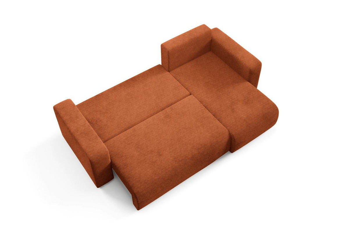 ECKSOFA mit Schlaffunktion Kupfer - Orange, Textil (247/145cm) - Furnisell