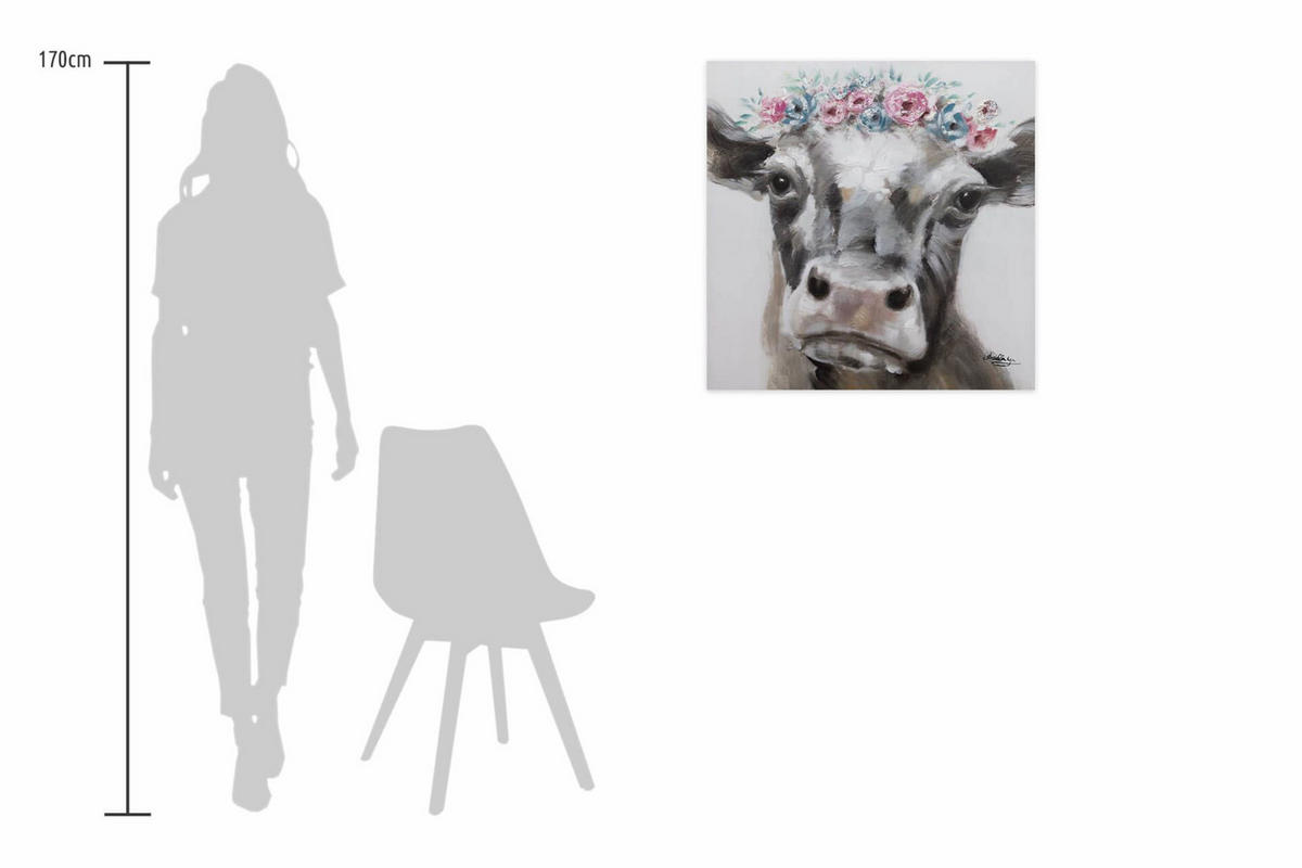 ÖLGEMÄLDE 80/80 cm - Braun, Holz/Textil (1.4/80cm) - KUNSTLOFT