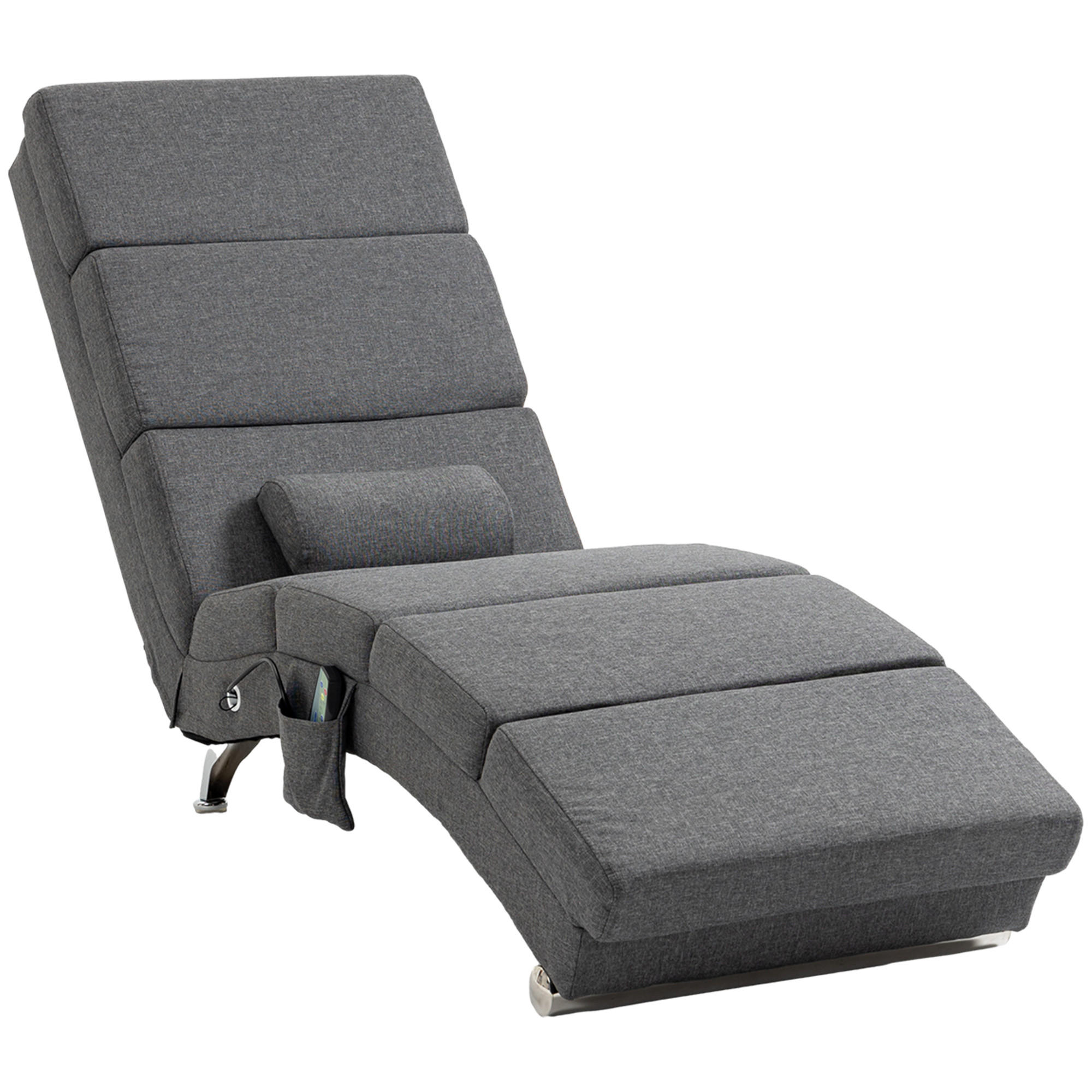 RELAXLIEGE, Massagefunktion, Dunkelgrau - Dunkelgrau, Metall (168/84/56cm) - HOMCOM