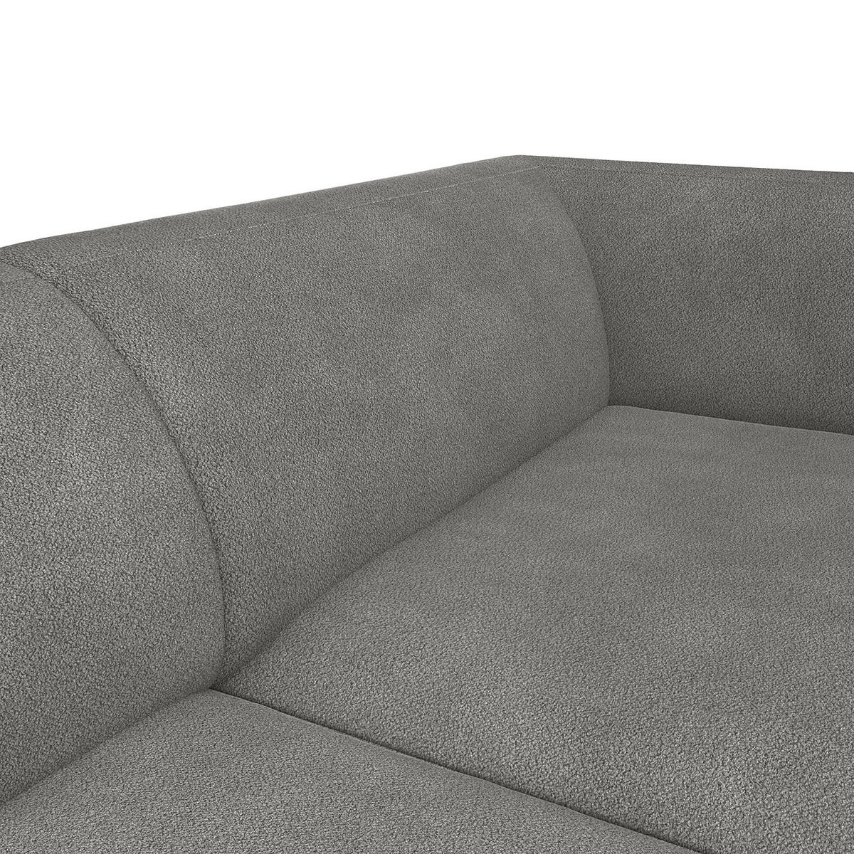 1,5-SITZER ECKSOFA mit Longchair - Schwarz/Grau, Textil/Metall (211/148cm) - home24