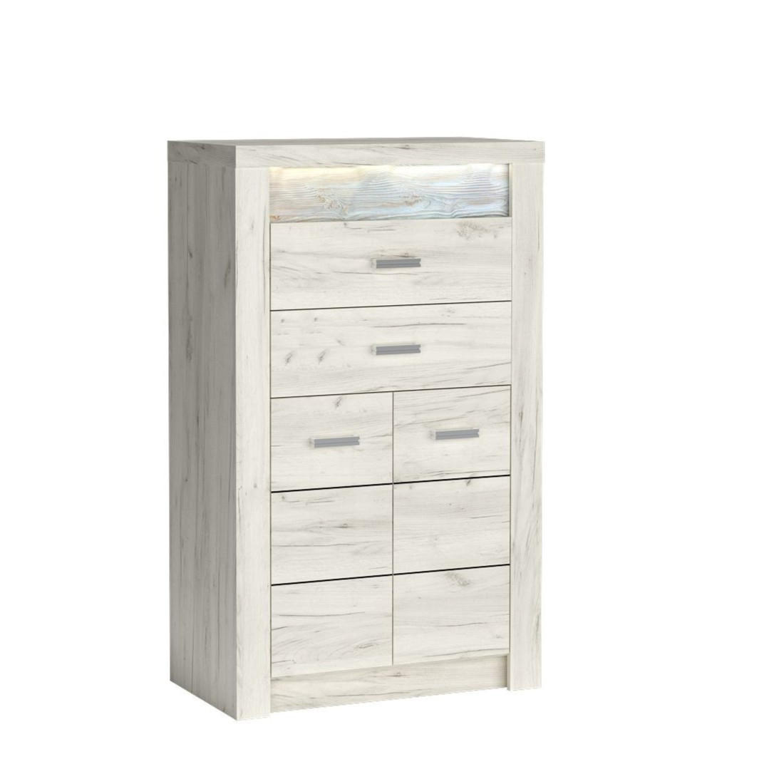 Masseno Kommode Eiche Bianco 76x127x42 cm