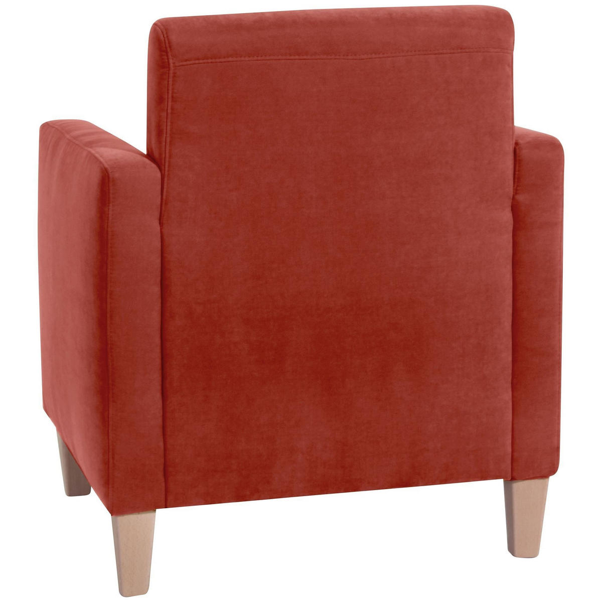 SESSEL Karol Bezug Veloursstoff Buche natur / terracotta - Rot, Kunststoff (71/81/70cm) - 58aufmkessel