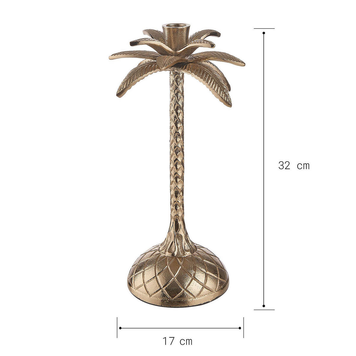 KERZENHALTER Golden Nature - Goldfarben, Metall (17/32/17cm) - BUTLERS