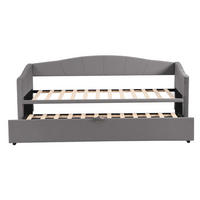 POLSTERBETT Ausziehbares Schlafsofa 90/180 cm grau mit Lattenrosten - Grau, Textil (90/200cm) - OKWISH
