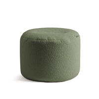 POUF XL Bouclé Mochi - Grün, Textil (60/40/60cm) - Mokebo