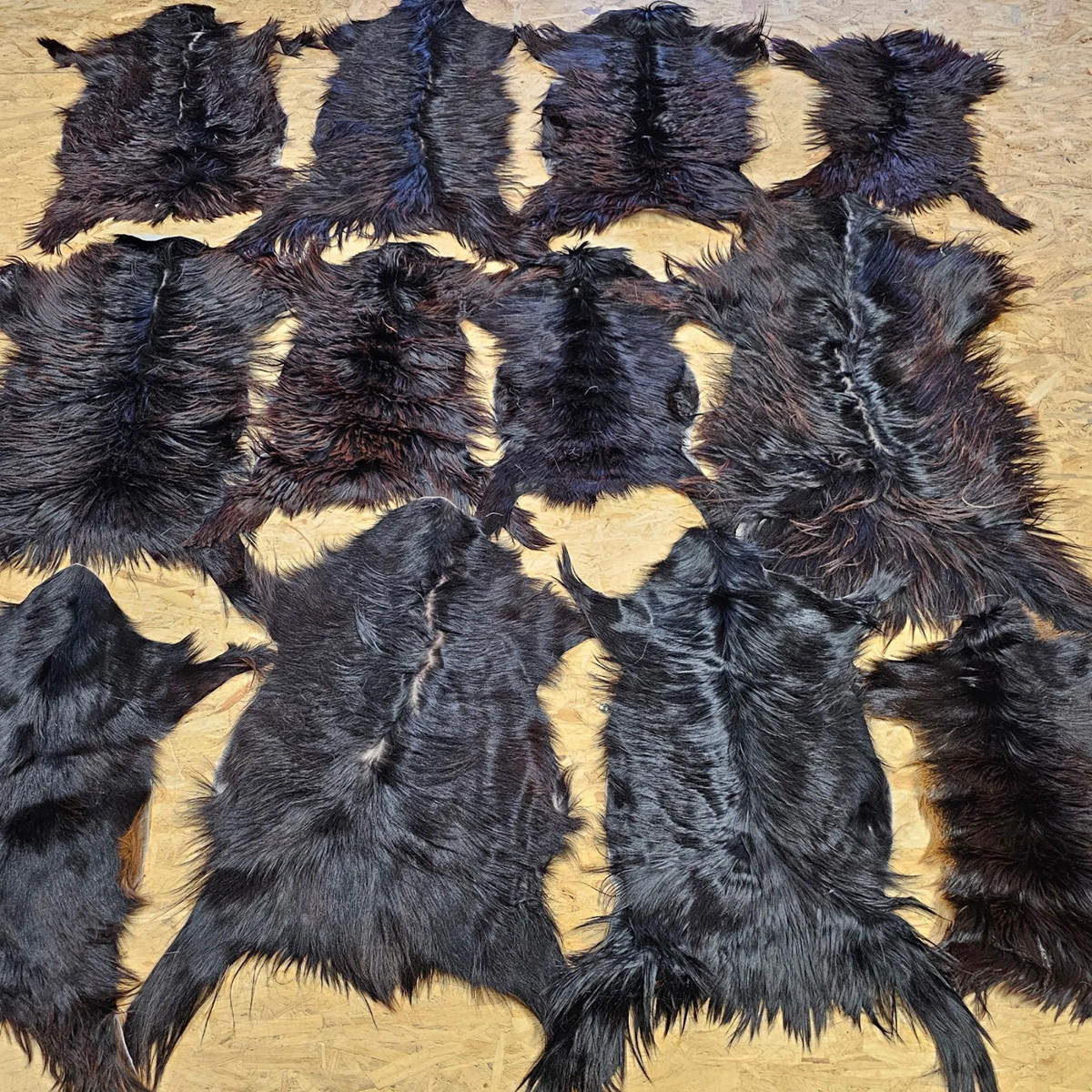 FELL Ziegenfell Eher Dunkel Naturfarben Teppich ca. 90 cm 1.Wahl - Dunkelbraun/Schwarz, Fell (50/90cm) - Provellus