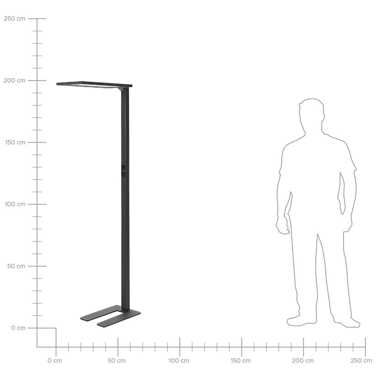 STEHLAMPE Orion 30/61/196 cm - Schwarz, Metall (30/61/196cm) - Beliani
