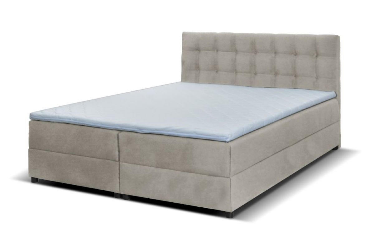 BOXBETT Malmo 200x200 cm mit Topper, zwei Bettkästen und Matratze, beige - Beige, Kunststoff (200/200cm) - Margaret Hadas24