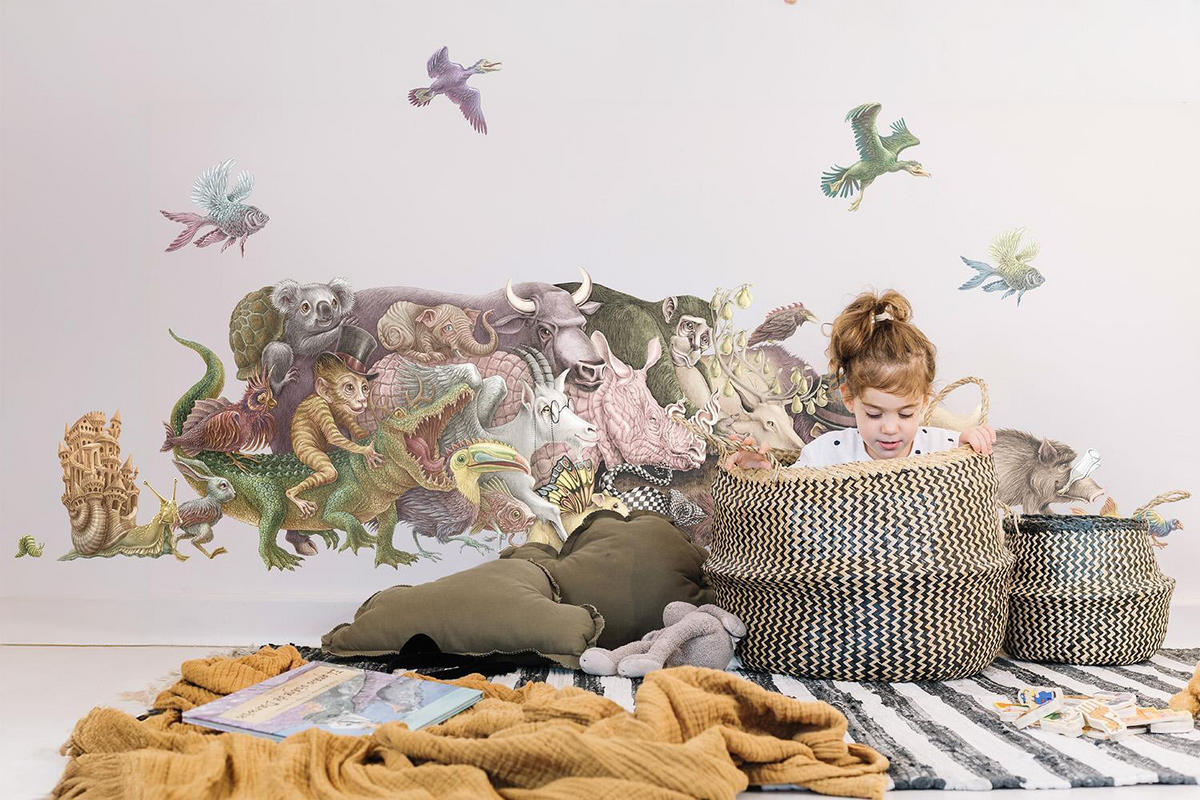 AUFKLEBER 100x173 cm Magische Tiere - Braun, Kunststoff (100/173/0.1cm) - TULUP