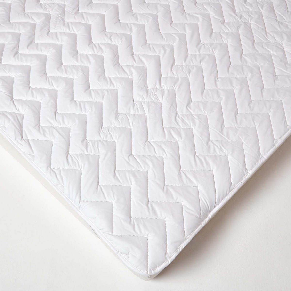 MATRATZENTOPPER 180/200 cm, Baumwolle gesteppt - Weiß, Textil (180/200cm) - Homescapes