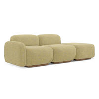 3-SITZER SOFA Rechts Strukturstoff Stoff Gelb - Currygelb/Gelb, Holz/Textil (258/73/95cm) - Makamii