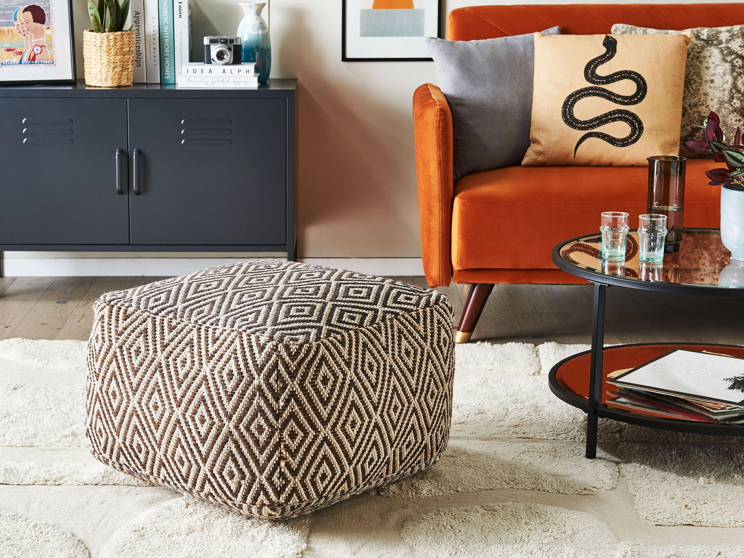 POUF Manisa 60/60/40 cm - Braun, Textil (60/40/60cm) - Beliani
