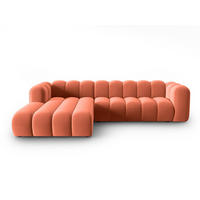 ECKSOFA modular links Lupine aus Samt koralle 4 Sitzplätze - Koralle, Textil (177/290cm) - Micadoni