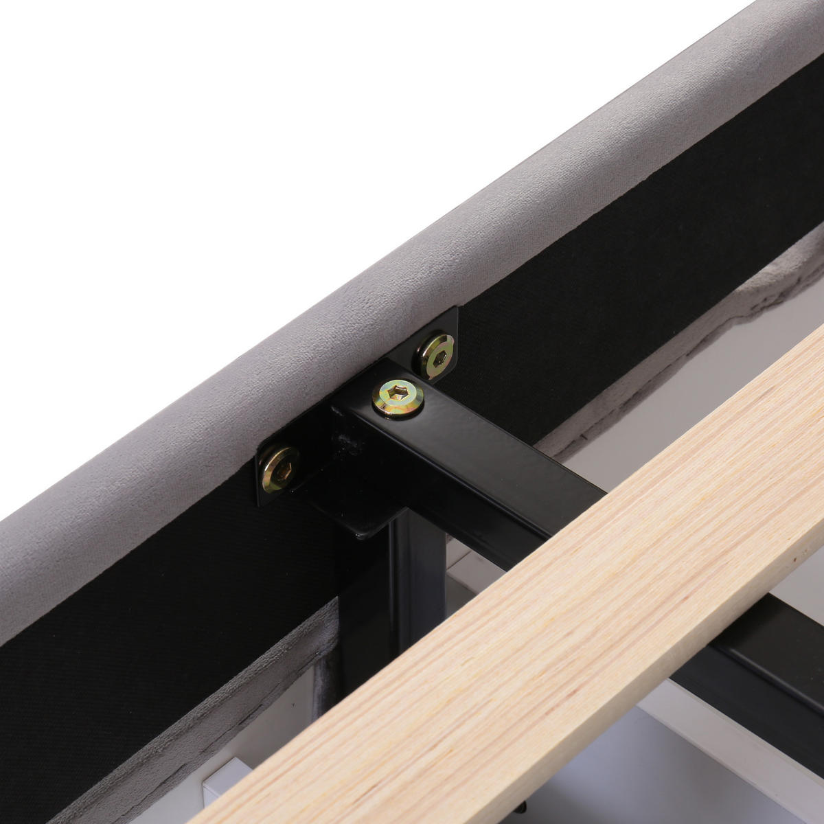 POLSTERBETT 160x200 Samt Lattenrost 4 Schubladen Grau - Grau, Holz - FLIEKS