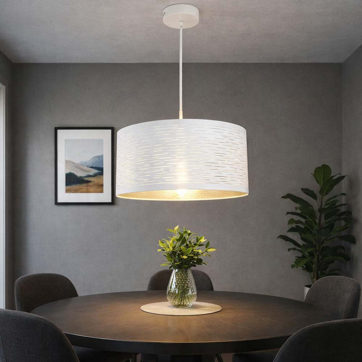 HÄNGELEUCHTE Metall Weiß Chrom - Weiß, Metall (38/38/120cm) - Globo Lighting