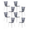 BESUCHERSTUHL 8er Set Holz grau - Grau, Holz/Metall (43/84/50cm) - CLP