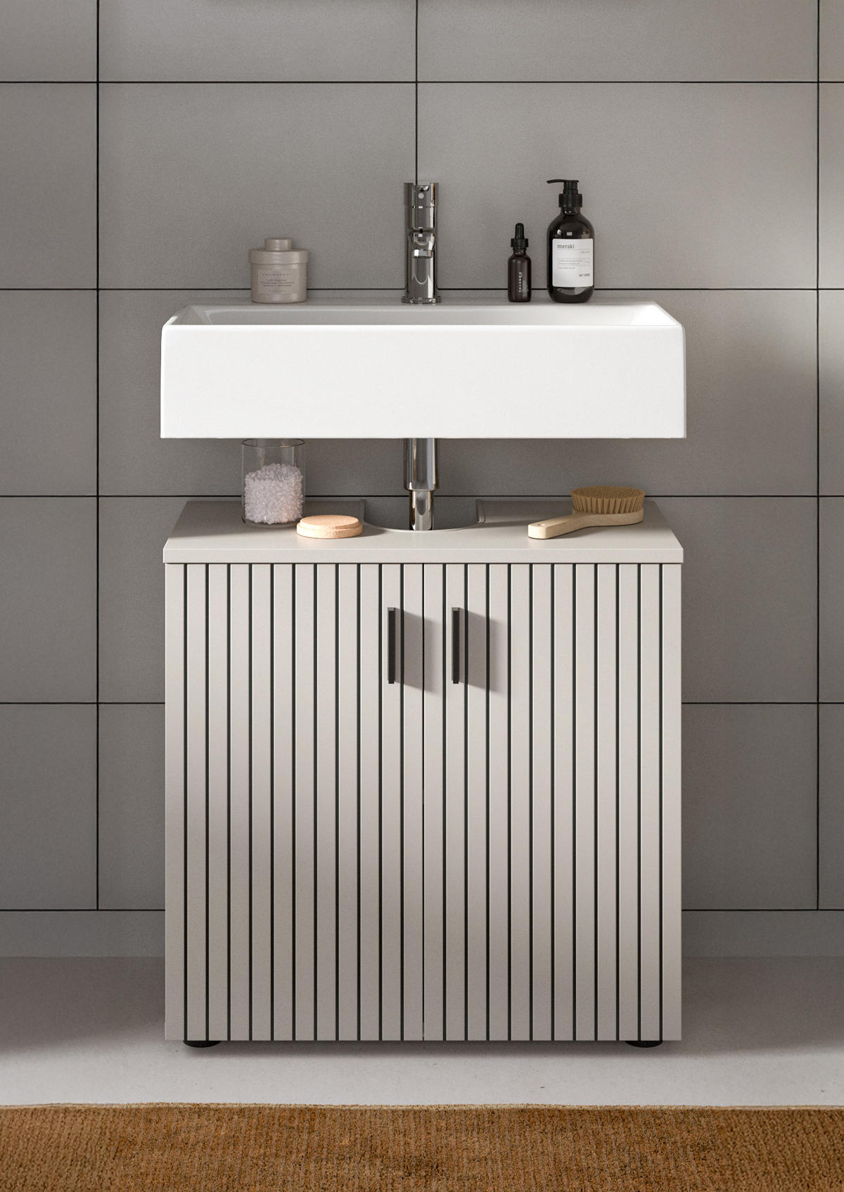 WASCHBECKENUNTERSCHRANK MONE (B/H/T: ca. 60/59/30 cm) in Kaschmir/Kaschmir - Kaschmir, Holzwerkstoff (60/59/30cm)