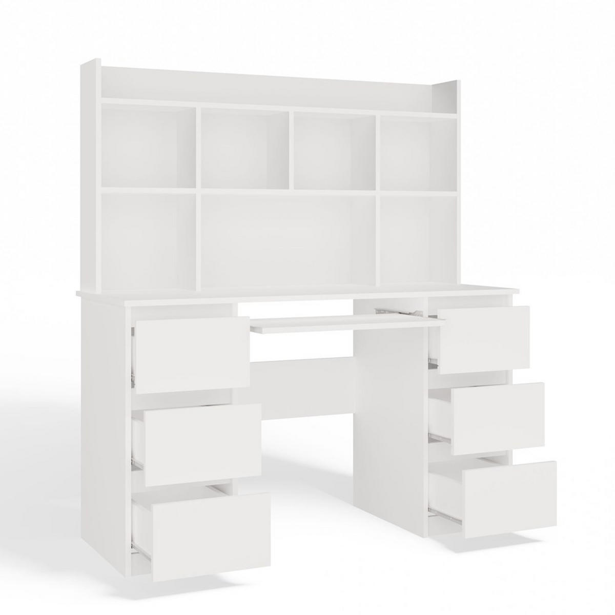 PÍSACÍ STÔL Biela 130/146/51 - biela, kompozitné drevo (51/130/146cm) - RAUMHIRSCH FURNITURE