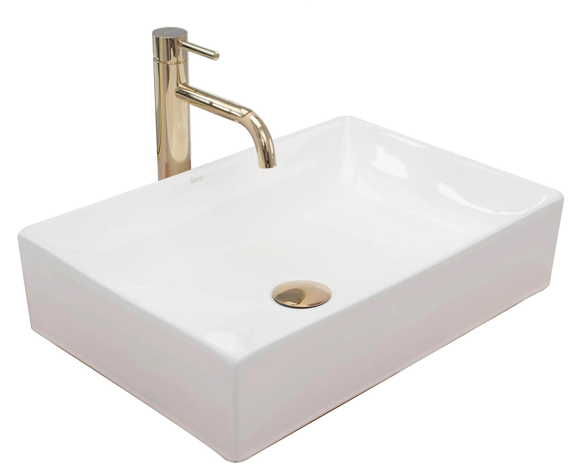 AUFSATZWASCHBECKEN Rea Inga White - Weiß, Keramik (34.5/12/51cm) - REA