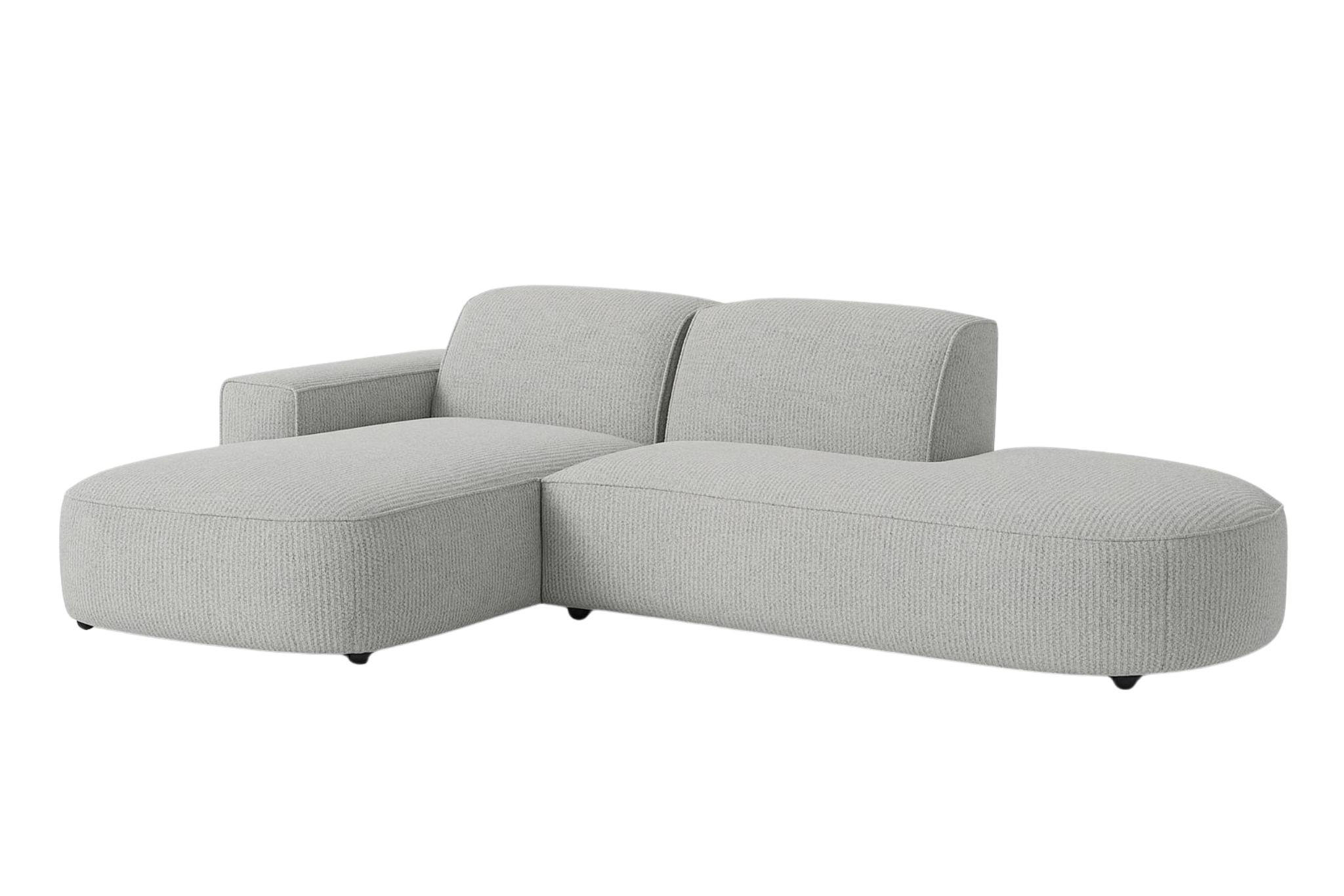 ECKSOFA Cursal Atelier, Stoff Artico, Cement, Links - Grau, Holz (284/166cm) - Kaiser Möbel