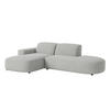ECKSOFA Cursal Atelier, Stoff Artico, Cement, Links - Grau, Holz (284/166cm) - Kaiser Möbel