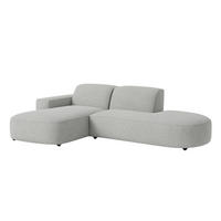 ECKSOFA Cursal Atelier, Stoff Artico, Cement, Links - Grau, Holz (284/166cm) - Kaiser Möbel