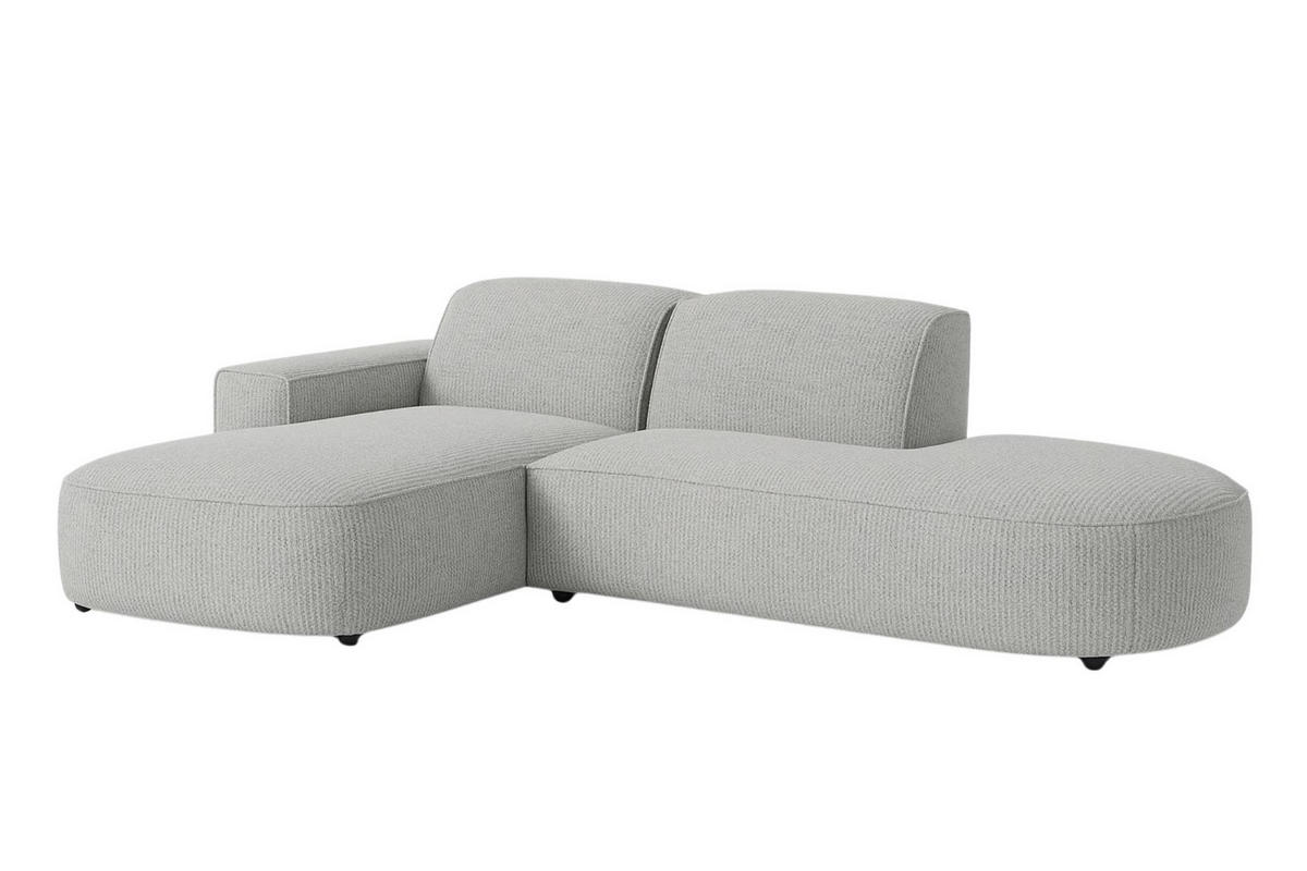 ECKSOFA Cursal Atelier, Stoff Artico, Cement, Links - Grau, Holz (284/166cm) - Kaiser Möbel