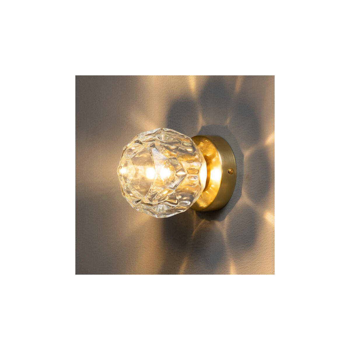 WANDLEUCHTE Vilamo, Gold / Messing, 13cm - Goldfarben, Glas (10.1/10.1/13cm) - KOSILUM