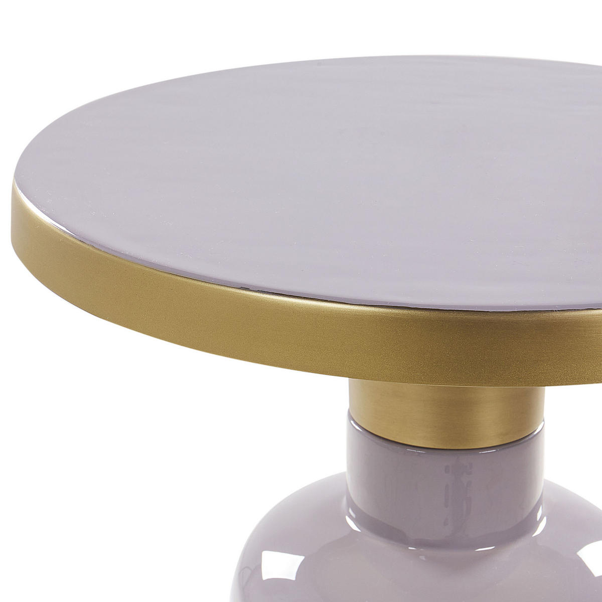 BEISTELLTISCH Metall purpur rund 45 cm Lomita - Violett/Messingfarben, Metall (45/45/45cm) - Beliani