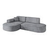 ECKSOFA Ottomane Links MARI-L1 - 243x171x79 cm Grau Velours - Schwarz/Grau, Holzwerkstoff/Kunststoff (243/171cm) - ALTDECOR