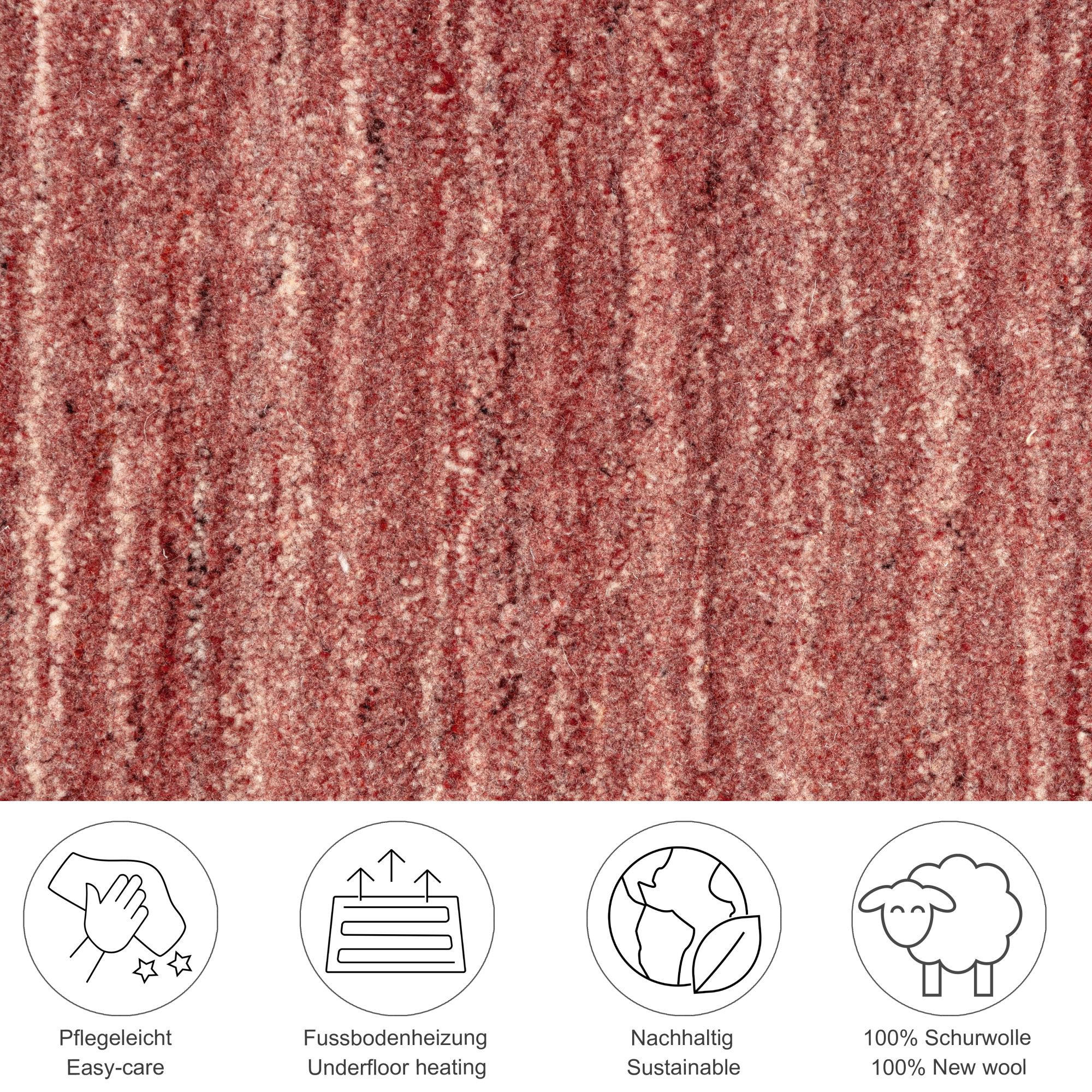 HANDWEBTEPPICH Pure 190x190 cm - Rot, Textil (190/190cm) - THEKO