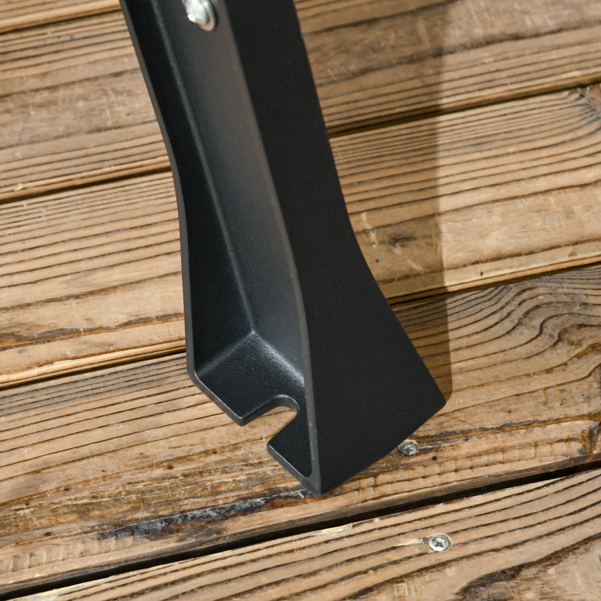 GARTENBANK DE-17766 2 Sitzer mit Holzlatten & Aluminium Schwarz/Holz - Braun, Holz (120/70/57cm) - ComfortXL