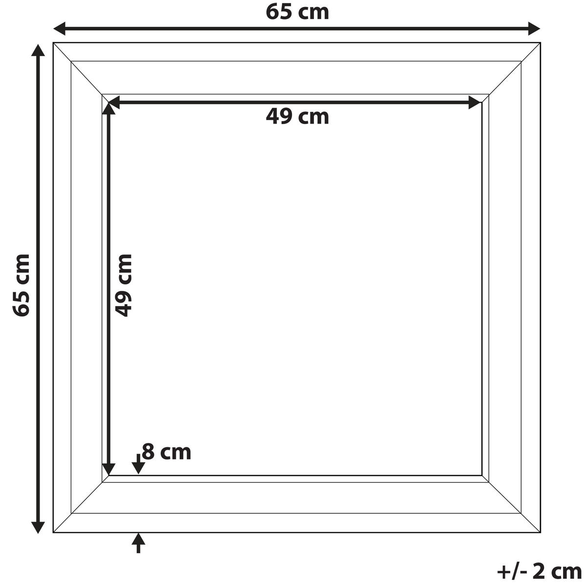 WANDSPIEGEL silber quadratisch 65/65 cm Cavan - Silberfarben, Metall (65/65/4cm) - Beliani