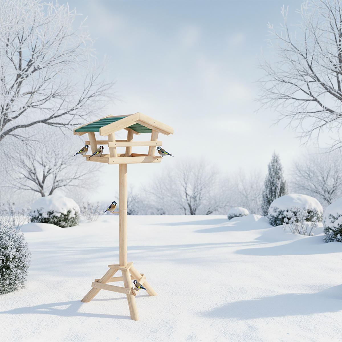 VOGELHAUS - Hellbraun, Holz (37/100/28cm) - Relaxdays