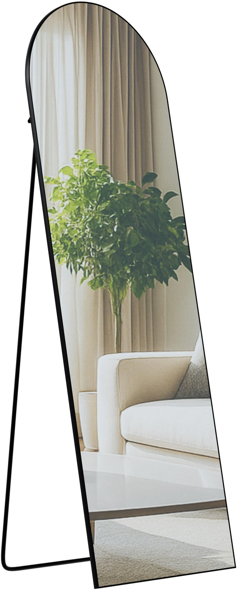 STANDSPIEGEL Malaga Glas Schwarz-matt Ganzkörperspiegel - Schwarz, Glas (50/150/3cm) - DELUKE