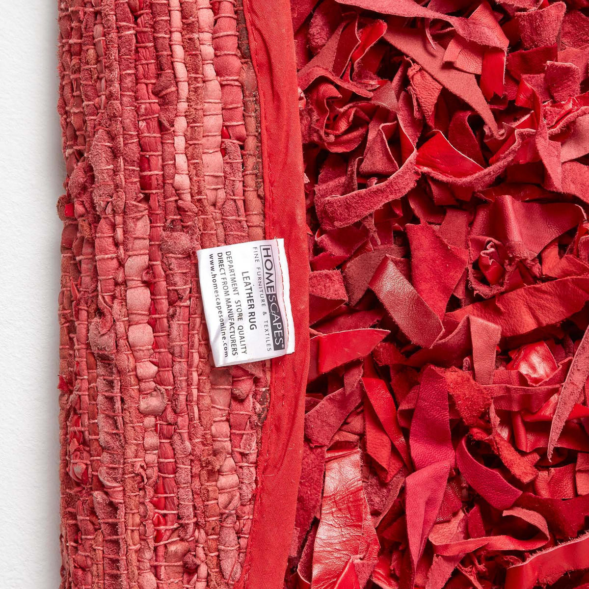 SHAGGY-TEPPICH Dallas rund 150 cm - Rot, Leder (150/150cm) - Homescapes