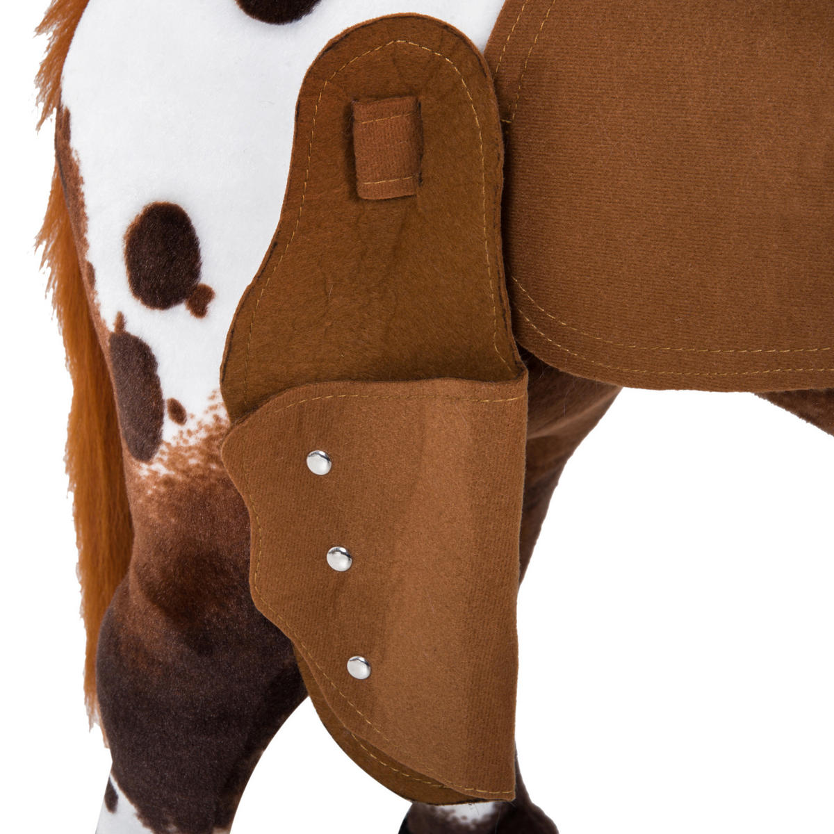 SCHAUKELPFERD DE-18220 Geräuscheffekte (Wiehern, Galopp) Braun-Weiß - Braun, Metall (28/60/85cm) - ComfortXL