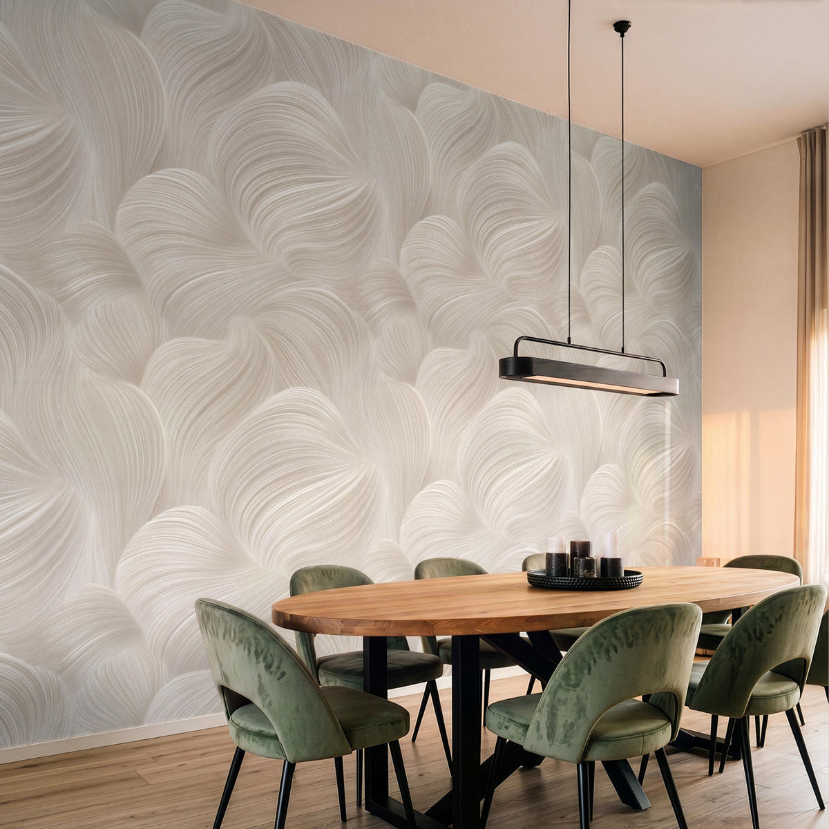 TAPETE - Lines - Ventilator - Beige - 400x300 cm - Creme, Papier (400/300cm) - OnlyWow