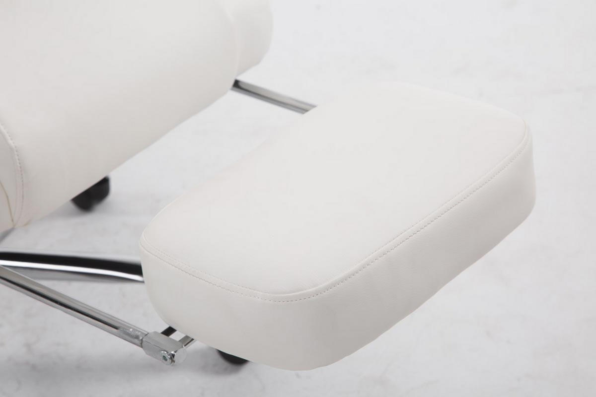 BÜROSTUHL Pacira-N, Kunstleder mit Massagefunktion Weiß - Weiß, Textil/Metall (68/127/64cm) - TPFLiving
