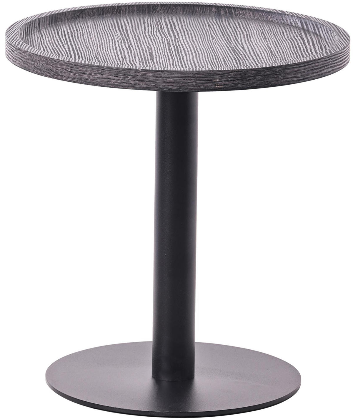 BEISTELLTISCH Kombi Set Holz Grau - Schwarz/Grau, Holz/Metall (40/40/42cm) - CLP