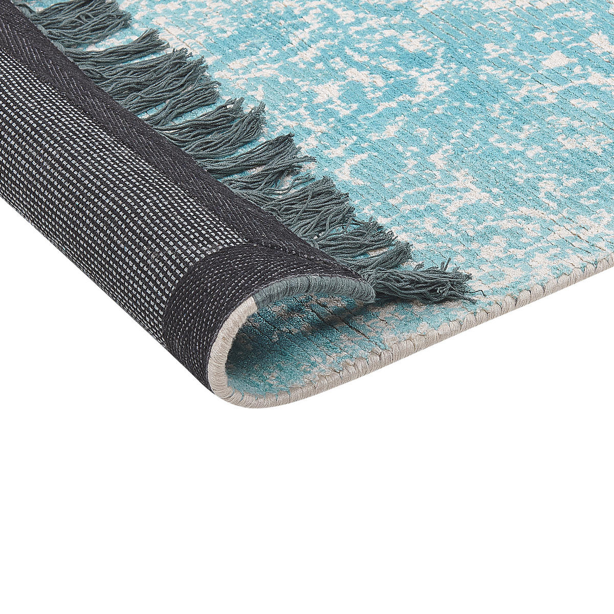 KURZFLOR-TEPPICH Akarsu 200/140 cm - Blau, Naturmaterialien (140/200cm) - Beliani