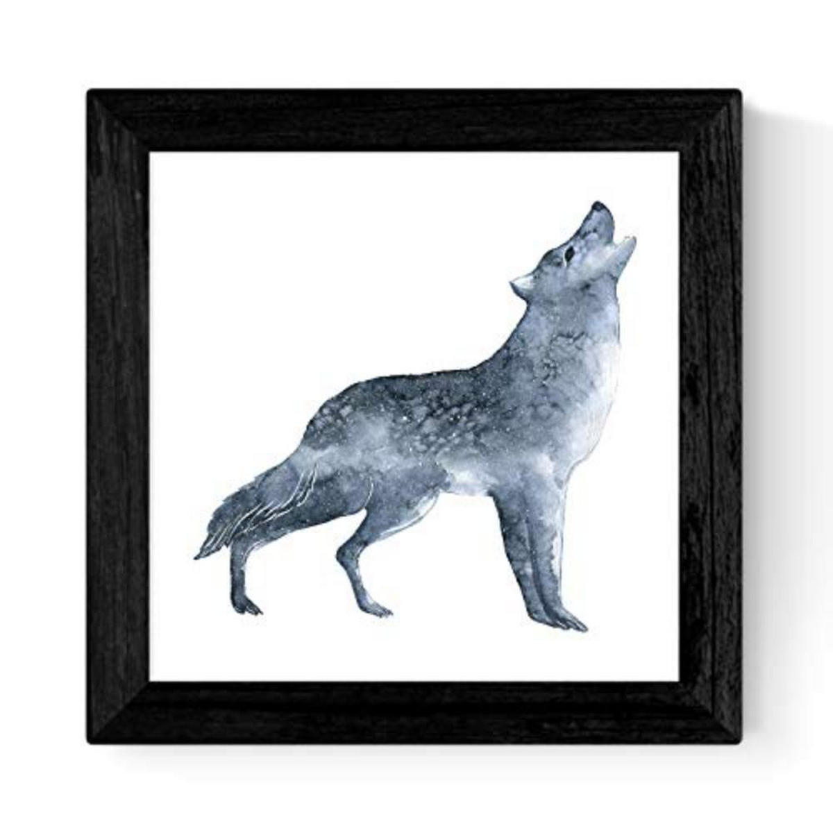 POSTER Se 4 Tieren 30x30 cm Schwarzer Rahmen - Schwarz, Papier (30/3cm) - Nacnic