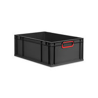 EUROBOX NextGen Color 22x40x60 cm 44 Liter Griffe rot zu, Schwarz - Rot/Schwarz, Kunststoff (40/22/60cm) - PROREGAL