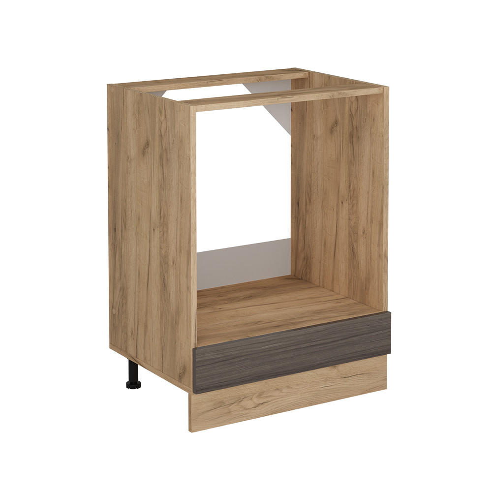 SKŘÍŇKA NA VESTAVĚNOU TROUBU R-Line Ušlechtilá šedá - šedá/medově dubová, kompozitní dřevo (60/81.6/46cm) - Vicco