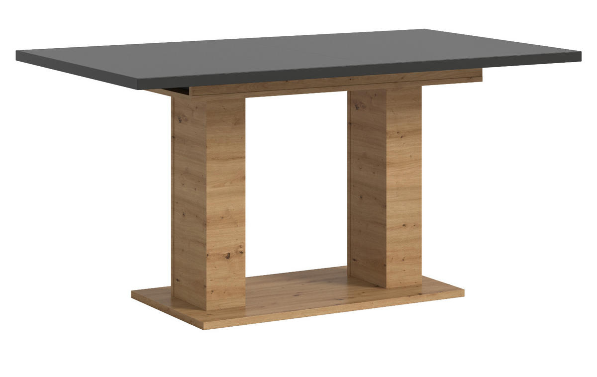 ESSTISCH grau, Eiche Artisan Küchentisch ausziehbar 150 - 190 cm - Eiche Artisan/Grau, Holzwerkstoff/Metall (150/90/76cm) - Inn.Furn